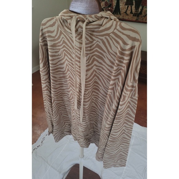 Banana Republic Tops - Banana Republic Baby Terry Zebra Print Terry Hoodie XXL Women's Pullover
